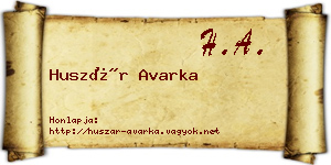 Huszár Avarka névjegykártya